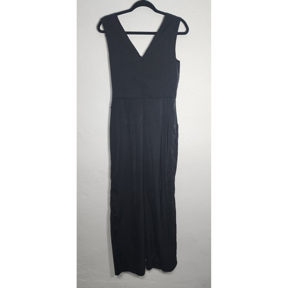 All Row Black Sleeveless Wrap Front Jumpsuit with Side Tie DM1178 Womens Small - Picture 2 of 14